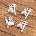 Silver medical syringe charms DIY metal pendants first aid jewelry making accessories pack 4pcs - Style 6 Medical Charm / 1 Piece/Pack (18x14mm)