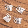 Silver-plated measuring cup charms DIY jewelry making supplies for bracelets and necklaces. - Style 7 Medical Charm / 1 Piece (14x15mm)