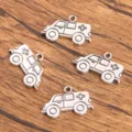 Silver ambulance metal charms for DIY jewelry making, cute medical pendant accessories. - Style 8 Medical Charm / 1 Piece/Pack (8x30mm)