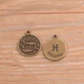Vintage bronze zodiaque Poissons métal charm pendentif DIY bijoux accessoire pièces - Bronze Antique - Poissons