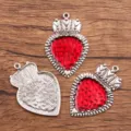 Vintage Gothic Crown Heart Alloy Pendant for DIY Handmade Jewelry Accessories Variant - Style 7 (No. 7) / 43x64mm