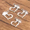 Silver tone nurse cap heart metal charms DIY jewelry crafting components pendant. - Style 11 Medical Charm / 1 Piece (19x22mm)