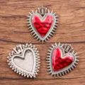 Pendentif cœur gothique rétro en alliage collier boucles d'oreilles accessoires bijoux - 39x34mm