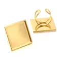 Goldfarbene edelstahl quadratische rohling ringfassung diy edelstein schmuckzubehoer - 25mm / Gold