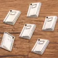 Pendentifs de livre en alliage argenté, breloques de papeterie DIY pour la bijouterie. - Style Livre