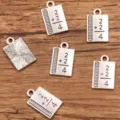 Pendentifs en métal argenté carnet de notes formule mathématique bijoux DIY artisanat - Style Carnet