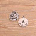 Pendentif Signe Astrologique Capricorne Argenté Vintage DIY Accessoires 17x21mm Lot - Argent Antique - Capricorne