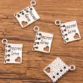 Breloques mini cahier en alliage argenté pendentif bijoux DIY thème papeterie mignonne - Style Carnet Cœur