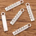 Pendatifs règle en métal argenté breloques accessoires de bijoux DIY papeterie. - Style Mini Règle