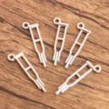 Silver alloy crutch shape charms pendants for DIY jewelry making craft accessories 5pcs - Style 20 Medical Charm / 1 Piece (10x32mm)