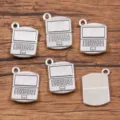 Pendentifs en métal ordinateur portable argenté breloques DIY accessoires de bijoux 6pcs - Style Ordinateur Portable