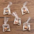 DIY transparante hars goudvis tas hanger miniatuur handwerk sieraden charm 24x53mm - Groen-Witte Goudvis