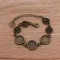 Bracelet DIY Bronze Base Vierge 12mm Plateau Cabochon Artisanat Accessoires Bijoux - Style 1 - Bronze Antique (13G01) / 12mm
