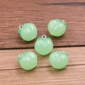 Green Peach Resin Charms 17x20mm DIY Candy Color Pendants for Necklaces Bracelets Crafts - Green