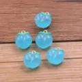Blue peach resin charm pendant DIY candy color jewelry making necklace bracelet accessories - Blue