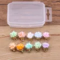 10Pcs DIY Glass Ball Charms Clear Storage Box Colorful Mini Beads Jewelry Making Accessories - Mini Ball Infill Glass Ball Style (23G2-2)