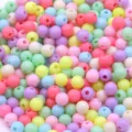 Kleurrijke acryl ronde kraaltjes voor DIY sieraden maken, gemengde pastelkleuren. - 4-Rond Medium