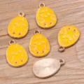Gelber Emaille Oster Ei Anhänger Legierung Schmuck Zubehör Variante Stil Option - Gelb Cartoon Küken Ei Stil (8)