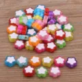 Perles de fleurs en resine acrylique coloree perles d'espacement bricolage enfants bijoux - Perles Fleurs Colorées (8) / Pack de 100