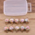 10pcs DIY glass ball bottle charms set with colorful star sequins for jewelry making crafts. - Star Sequin Glass Ball Style (23G2-4)