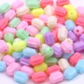 Kleurrijke acrylhars gefacetteerde tonvormige tussenparels bulk voor kinderen DIY sieraden maken - 7-Gestreepte Cilinder