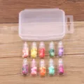 10pcs diy glass bottles with colorful fruit slices in storage box craft accessories set variant - Fruit Slice Style (23G3-3)