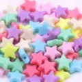 Kleurrijke acryl sterrenkralen, pastelkleurige tussenkralen voor kinder DIY sieraden maken en knutselen. - 8-Ster Groot