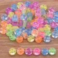 Perles de lettres en acrylique transparent colorees pour la creation de bijoux DIY - Style Alphabet Transparent (11) / Pack de 100 / Mélange Multicolore