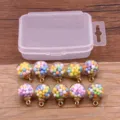 10pcs DIY Clear Glass Ball Charms with Colorful Foam Filling and Storage Box for Jewelry Making - Foam Beads Style (21H1-2)