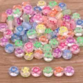 Perles en resine acrylique transparente avec etoile coeur lune fleur pour bijoux enfants DIY. - Style Formes Mixtes (12) / Pack de 100 / Mélange Multicolore