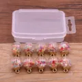 10pcs set DIY clear glass ball charms filled with colorful crystal stones with plastic box. - Rhinestone Particles Style (17E1-1)