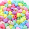 Kleurrijke hars hart kralen voor kinderen DIY sieraden maken 50 stuks verpakking - 10-Hart Groot