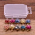 10pcs diy glass globe pendants with colorful foil fill and a clear storage box set - Sequin and Crushed Stone Style (21I1)