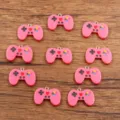 DIY ciondoli controller di gioco in resina rosa per collana braccialetto gioielli 10pz - Rosso rosa