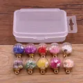 DIY glass ball charms set 10pcs with storage box colorful beads jewelry making accessories - Shell and Micro Bead Style (21G1-2)