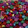 Perles en resine acrylique colorees formes etoile coeur fleur bricolage bijoux enfants - Perles à Motif 3D Mixtes (20) / Pack de 100