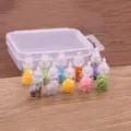 DIY mini glass bottles set with colorful star sequins and clear storage box for crafts. - Star Sequin Glass Bottle Style (16D4-1)