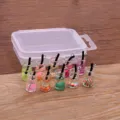 Miniature DIY bubble tea glass bottle charms with fruit slices and straws for jewelry making. - Fruit Slice Miniature Bottle Style (21H3)