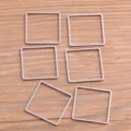 Cadres carrés en acier inoxydable pour fabrication de bijoux DIY, charmes ouverts, 6 pcs. - Style Carré (Grand)