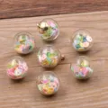DIY round glass ball charms with colorful sequins filler for handmade jewelry craft making. - Multicolor Sequin Glass Ball Style (26G3-5)