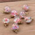 DIY glass ball charms with colorful star sequins, clear globe pendants for jewelry making. - Star Sequins Infill Style (26G3-7)