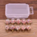 10pcs DIY glass ball charms with colorful confetti in a clear storage box, perfect craft supplies. - Colorful Particles Infill Style (26G3-1)