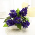 Pianta in vaso di fiori di seta di giacinto viola artificiale per decorazione di nozze. - Viola scuro