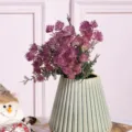 Bouquet de fleurs artificielles violettes en vase céramique pour déco maison bureau. - Violet