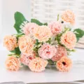 Künstlicher champagner Flieder Blumenstrauß für Heimdekoration und Tischdeko Arrangements - Champagner