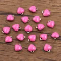 Pink heart stainless steel enamel charms pendant for DIY jewelry making accessories variant. - Heart / 1 Piece (7x8mm) / Rose Red