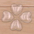 Transparent glass heart cabochons, blank time gemstone patches for DIY craft jewelry making. - Peach Heart Style / 25mm