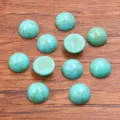 Synthetic turquoise cabochons flatback round loose gemstones for DIY jewelry making and ring setting. - 10mm / Green