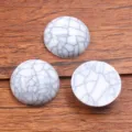 White synthetic turquoise cabochon round flatback stone for jewelry making DIY items - 20mm / White