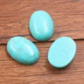 Synthetic turquoise oval cabochon flatback gemstone for jewelry making ring setting accessories - 18x25mm / Green